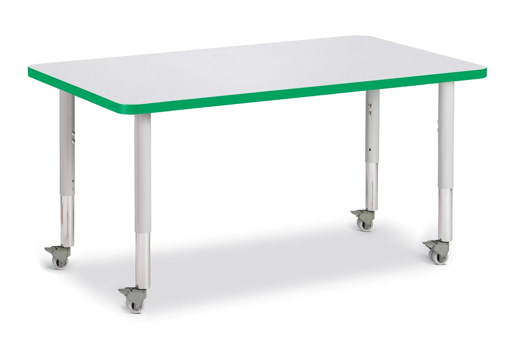 Berries® Rectangle Activity Table - 30" X 48", Mobile - Freckled Gray/Green/Gray