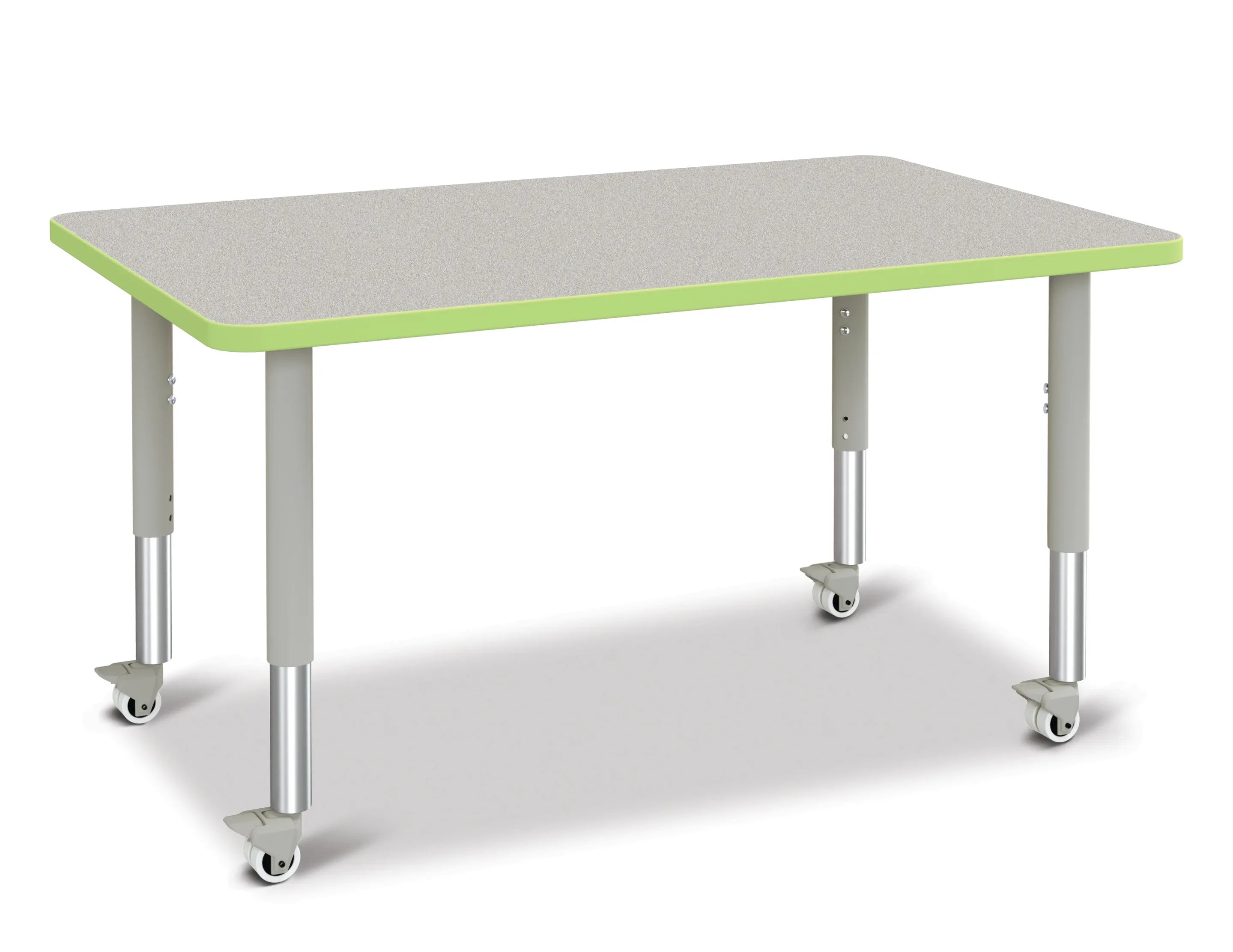 Berries® Rectangle Activity Table - 30" X 48", Mobile - Freckled Gray/Key Lime/Gray