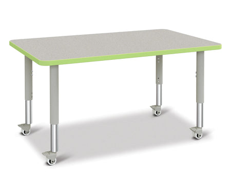 Berries® Rectangle Activity Table - 30" X 48", Mobile - Freckled Gray/Key Lime/Gray