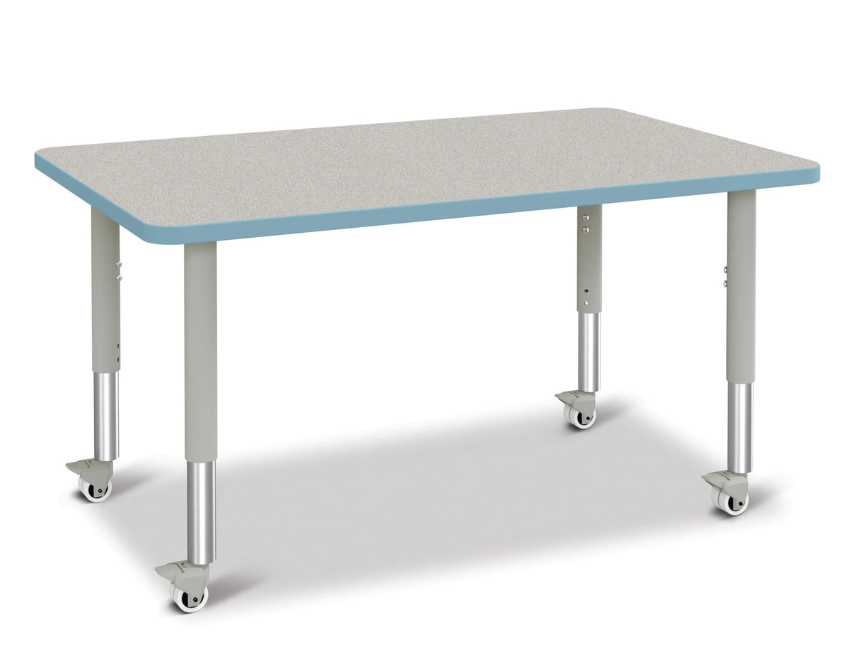 Berries® Rectangle Activity Table - 30" X 48", Mobile - Freckled Gray/Coastal Blue/Gray