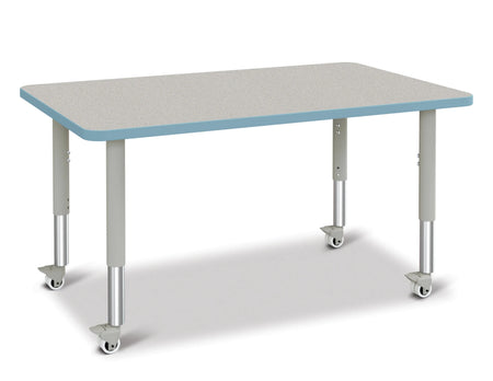 Berries® Rectangle Activity Table - 30" X 48", Mobile - Freckled Gray/Coastal Blue/Gray