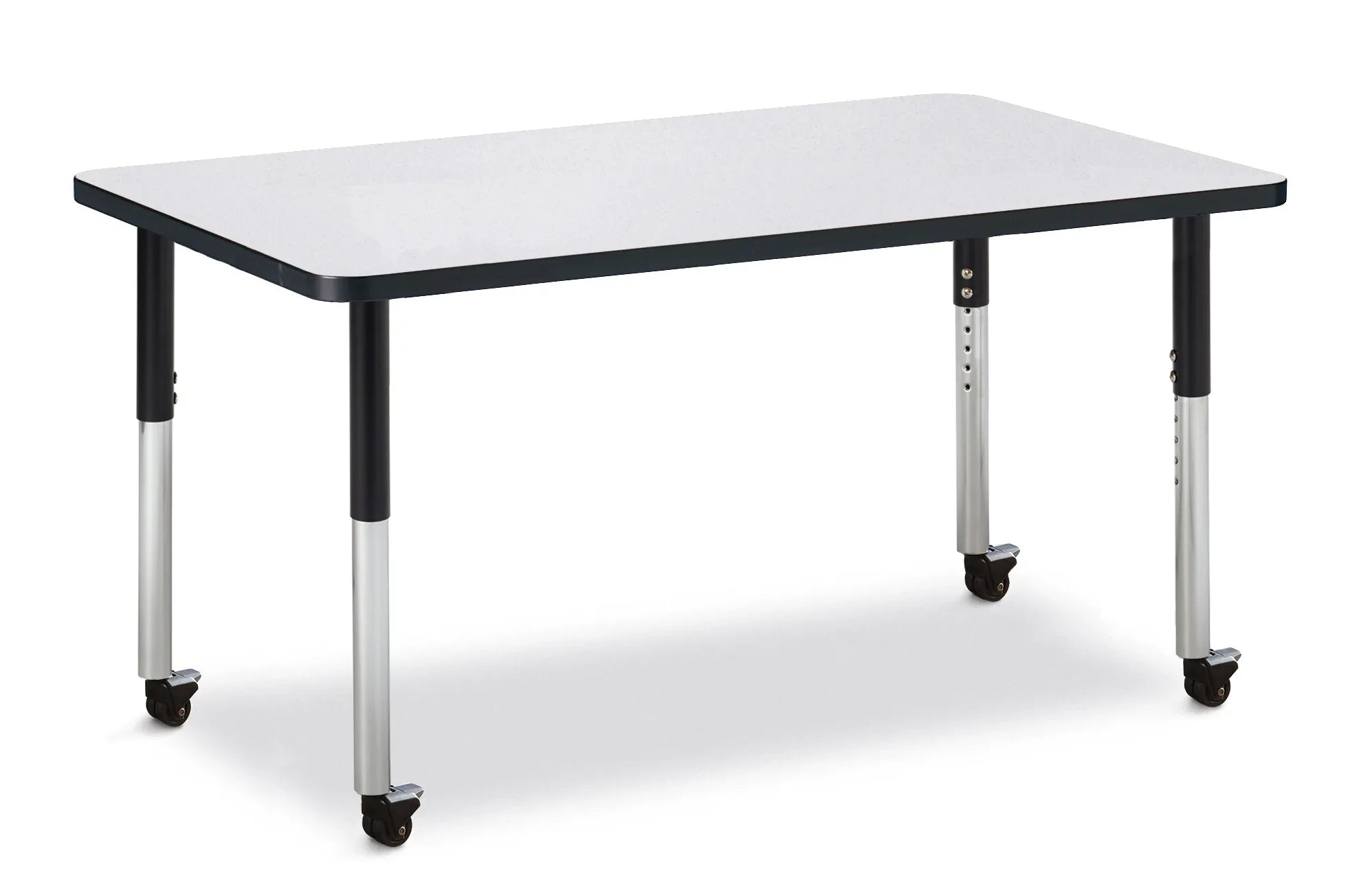 Berries® Rectangle Activity Table - 30" X 48", Mobile - Freckled Gray/Black/Black