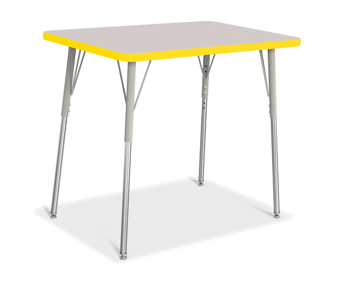 Berries® Rectangle Activity Table - 24" X 36", A-height - Freckled Gray/Yellow/Gray