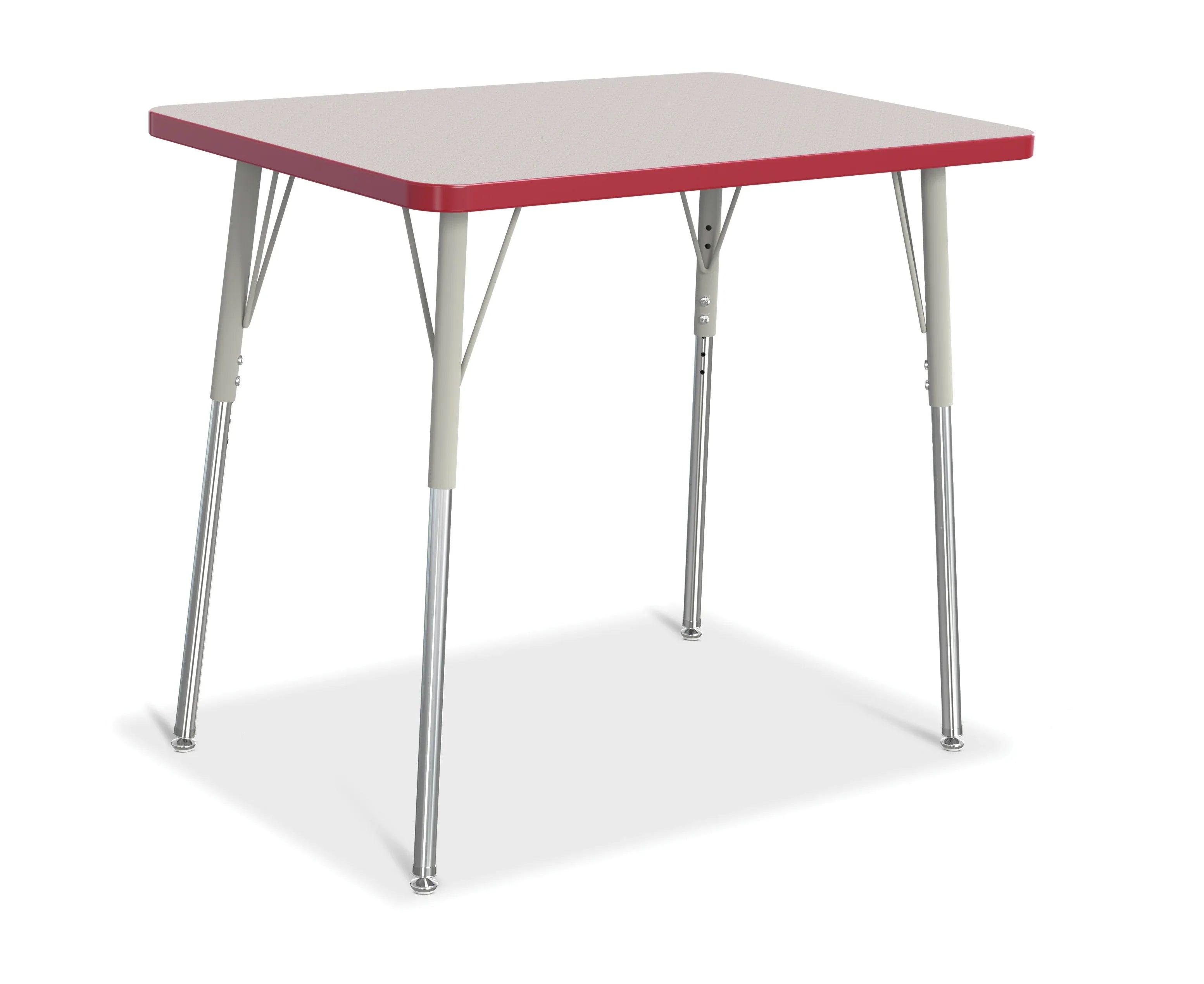Berries® Rectangle Activity Table - 24" X 36", A-height - Freckled Gray/Red/Gray