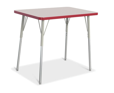 Berries® Rectangle Activity Table - 24" X 36", A-height - Freckled Gray/Red/Gray