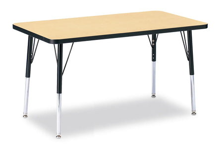Berries® Rectangle Activity Table - 24" X 36", A-height - Maple/Black/Black