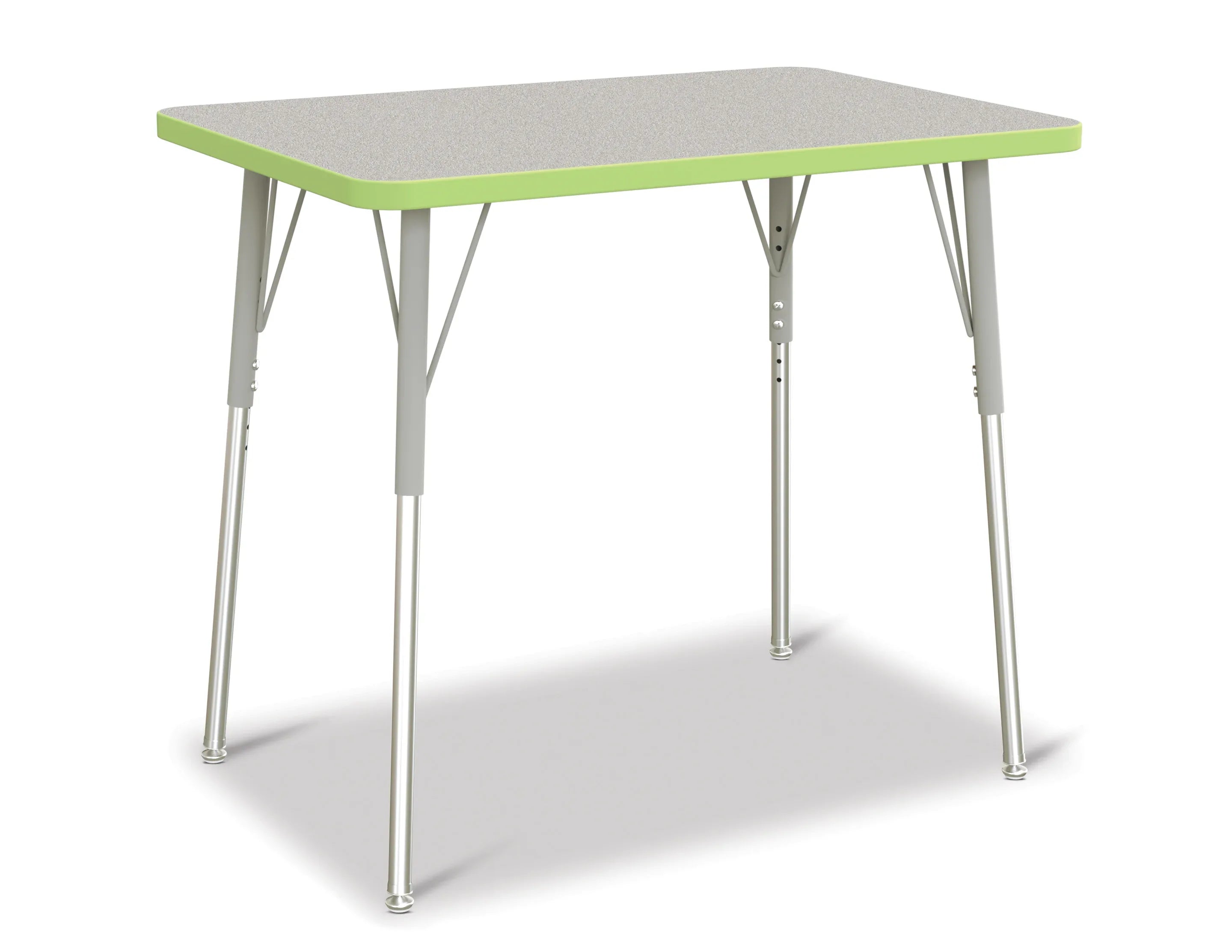 Berries® Rectangle Activity Table - 24" X 36", A-height - Freckled Gray/Key Lime/Gray