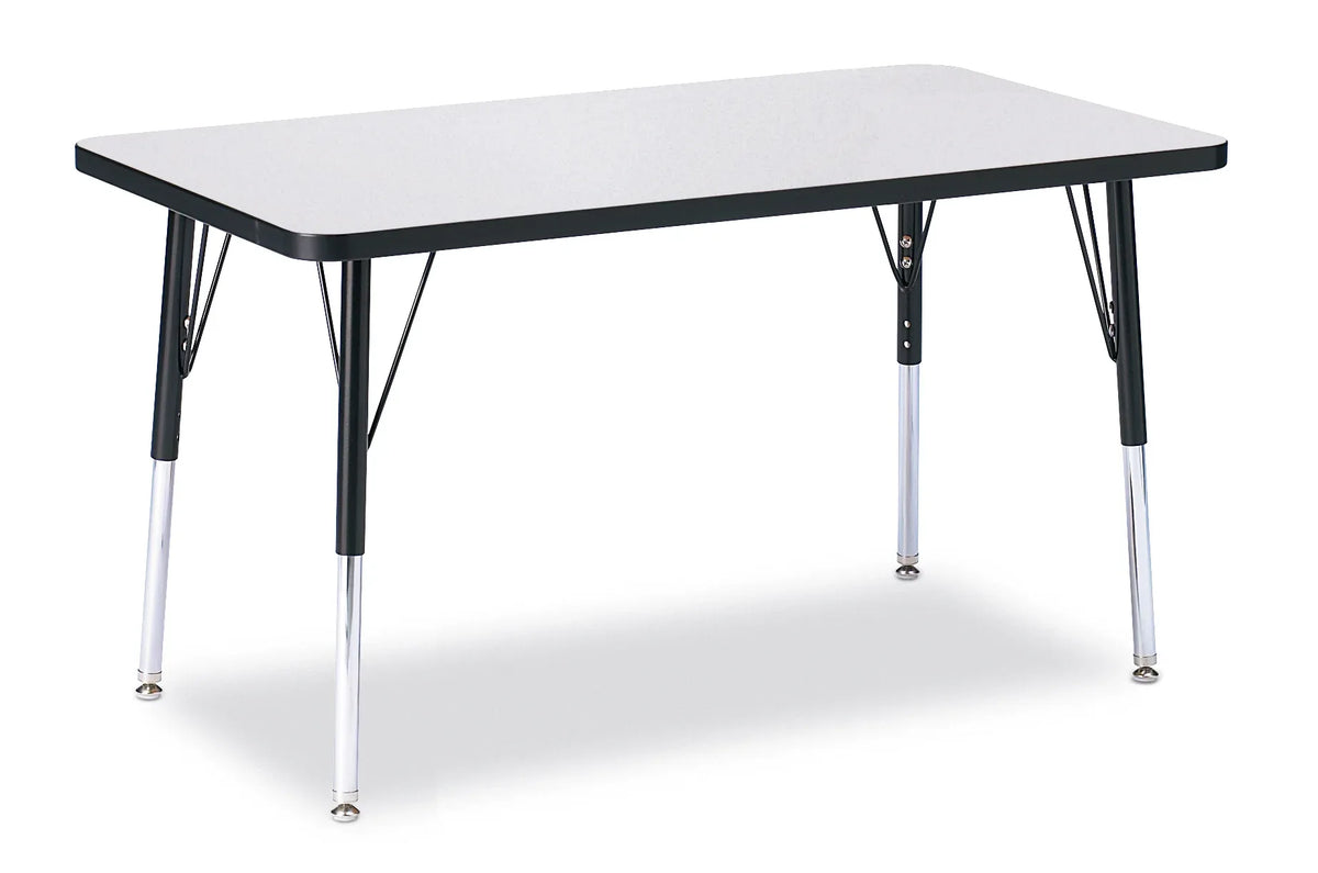 Berries® Rectangle Activity Table - 24" X 36", A-height - Freckled Gray/Black/Black