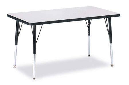 Berries® Rectangle Activity Table - 24" X 36", A-height - Freckled Gray/Black/Black