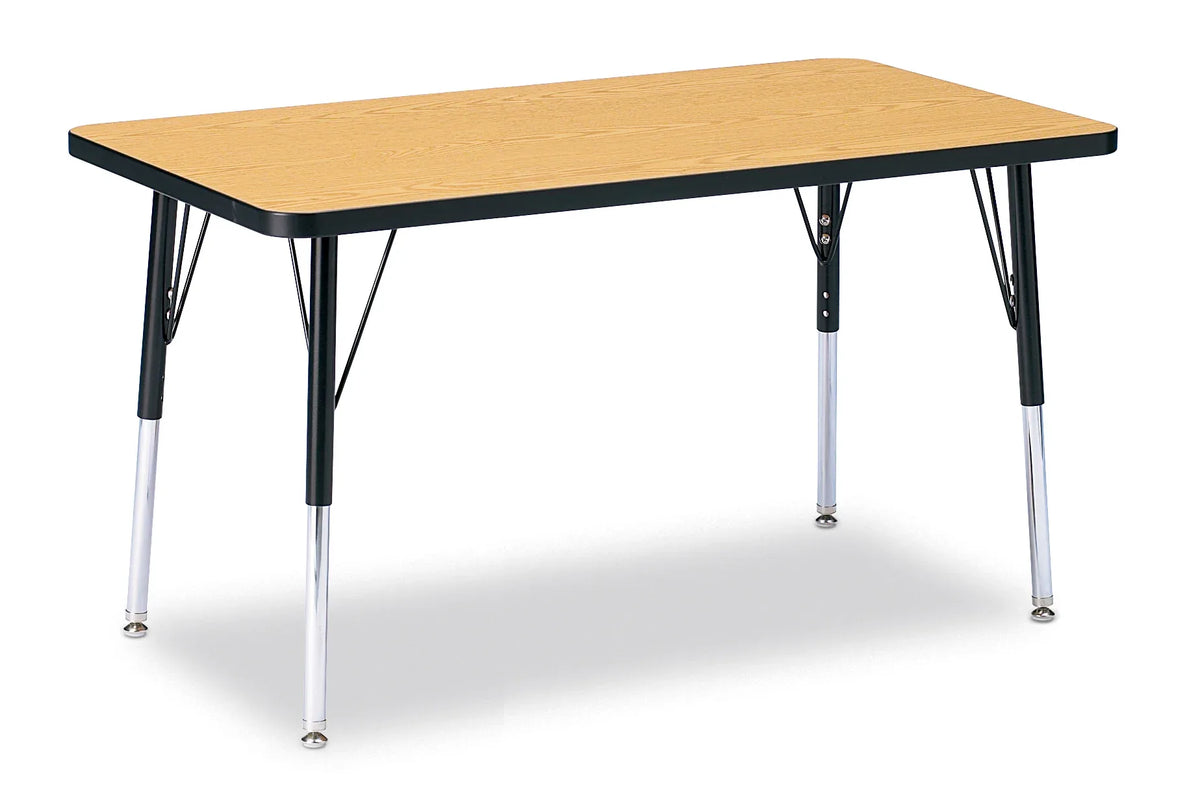 Berries® Rectangle Activity Table - 24" X 36", A-height - Oak/Black/Black