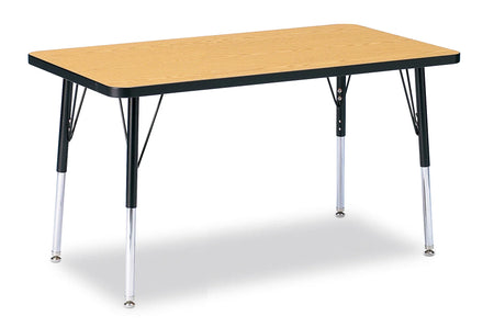Berries® Rectangle Activity Table - 24" X 36", A-height - Oak/Black/Black