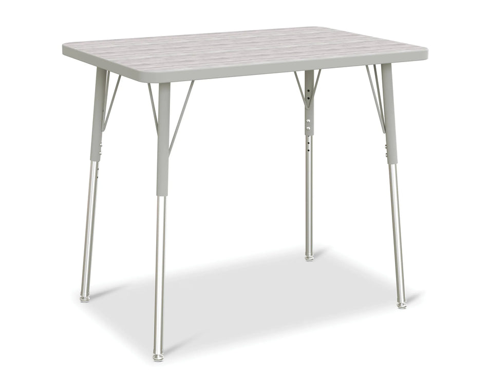 Berries® Rectangle Activity Table - 24" X 36", A-height - Driftwood Gray/Gray/Gray