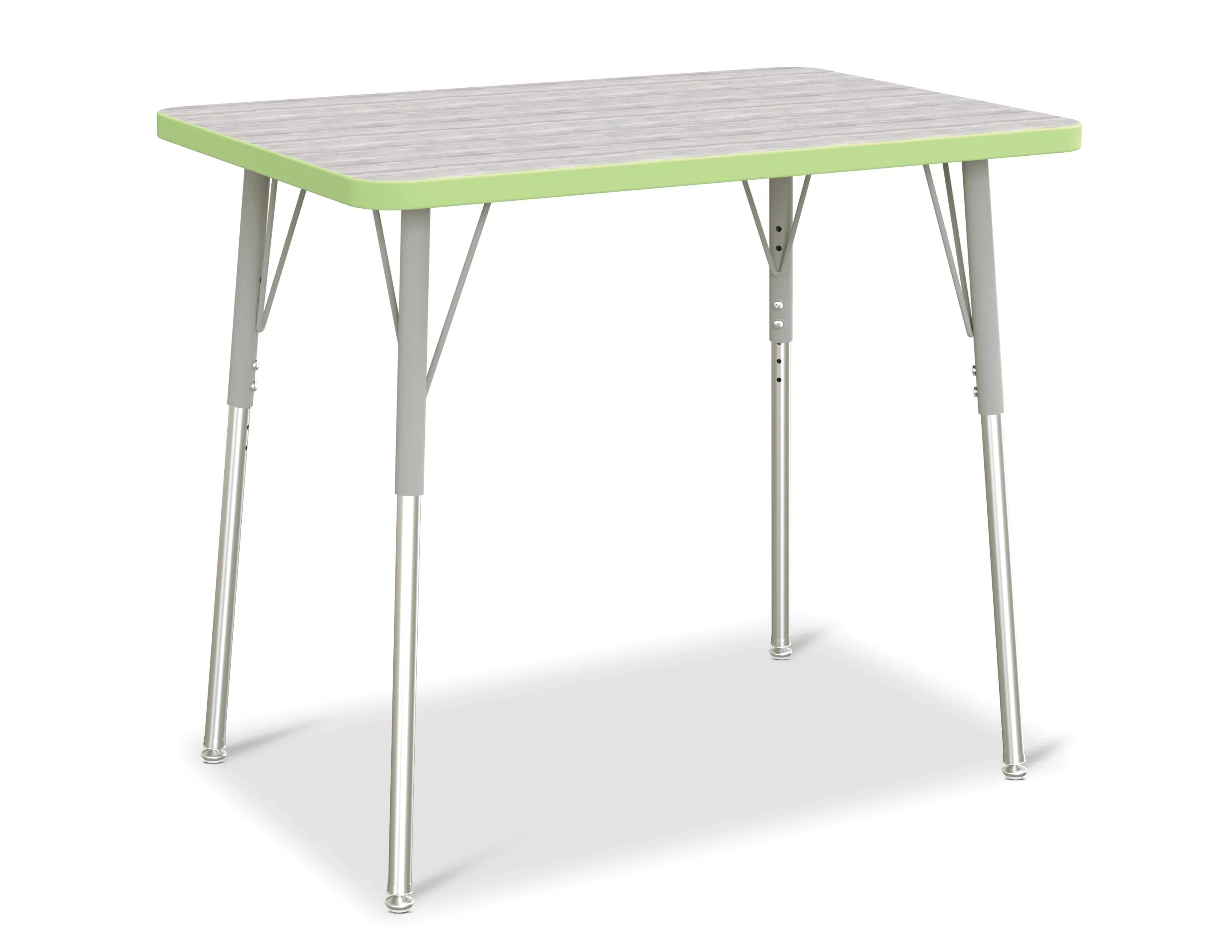 Berries® Rectangle Activity Table - 24" X 36", A-height - Driftwood Gray/Key Lime/Gray