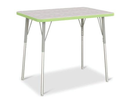 Berries® Rectangle Activity Table - 24" X 36", A-height - Driftwood Gray/Key Lime/Gray