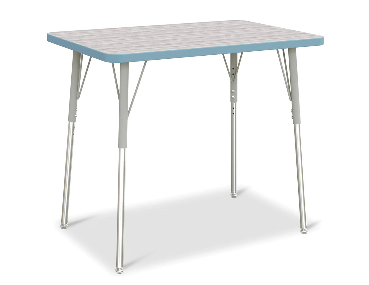 Berries® Rectangle Activity Table - 24" X 36", A-height - Driftwood Gray/Coastal Blue/Gray