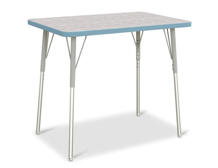 Berries® Rectangle Activity Table - 24" X 36", A-height - Driftwood Gray/Coastal Blue/Gray