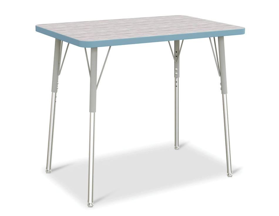 Berries® Rectangle Activity Table - 24" X 36", A-height - Driftwood Gray/Coastal Blue/Gray
