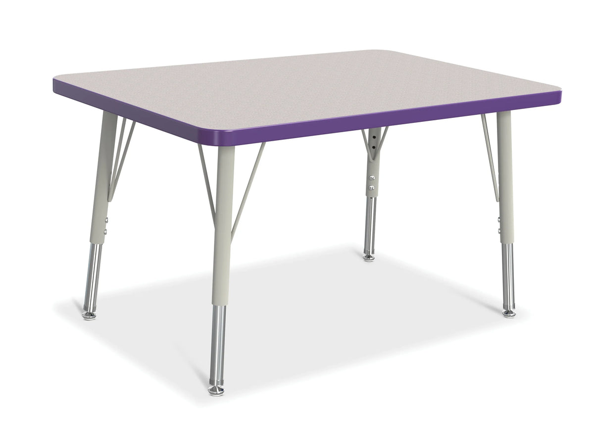 Berries® Rectangle Activity Table - 24" X 36", E-height - Freckled Gray/Purple/Gray