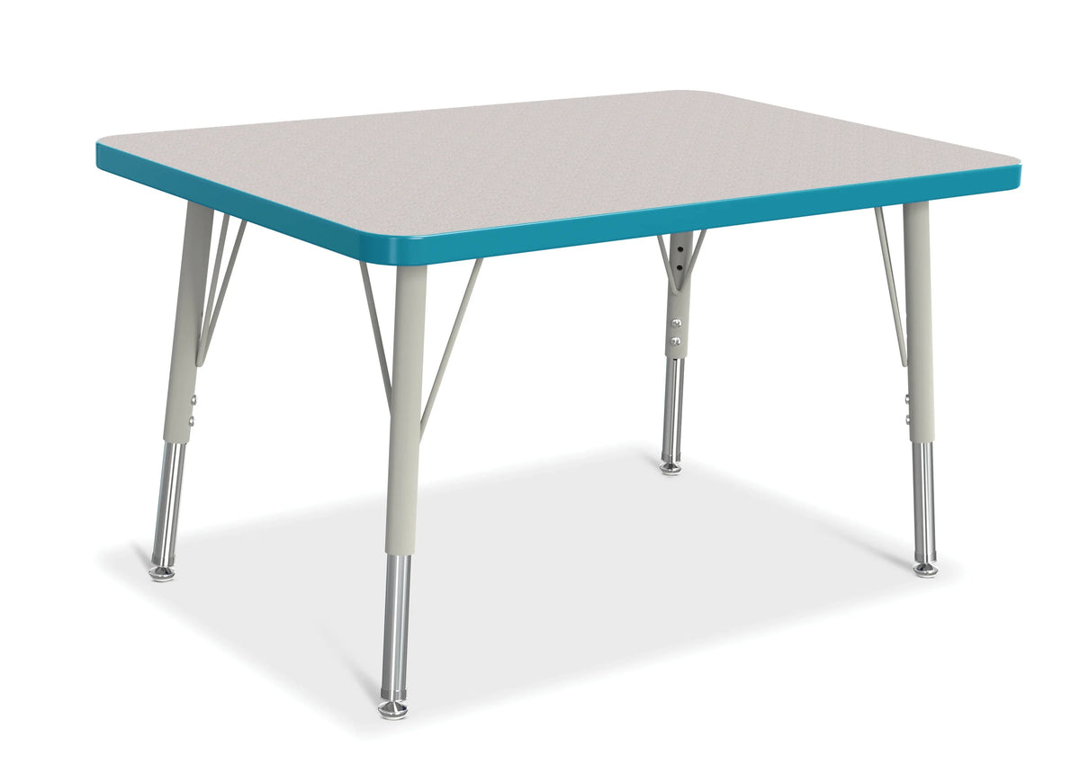 Berries® Rectangle Activity Table - 24" X 36", E-height - Freckled Gray/Teal/Gray