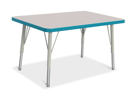 Berries® Rectangle Activity Table - 24" X 36", E-height - Freckled Gray/Teal/Gray