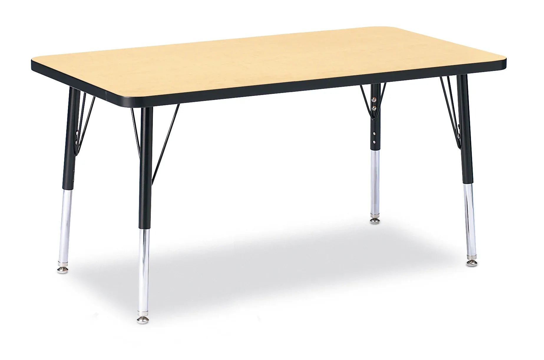 Berries® Rectangle Activity Table - 24" X 36", E-height - Maple/Black/Black