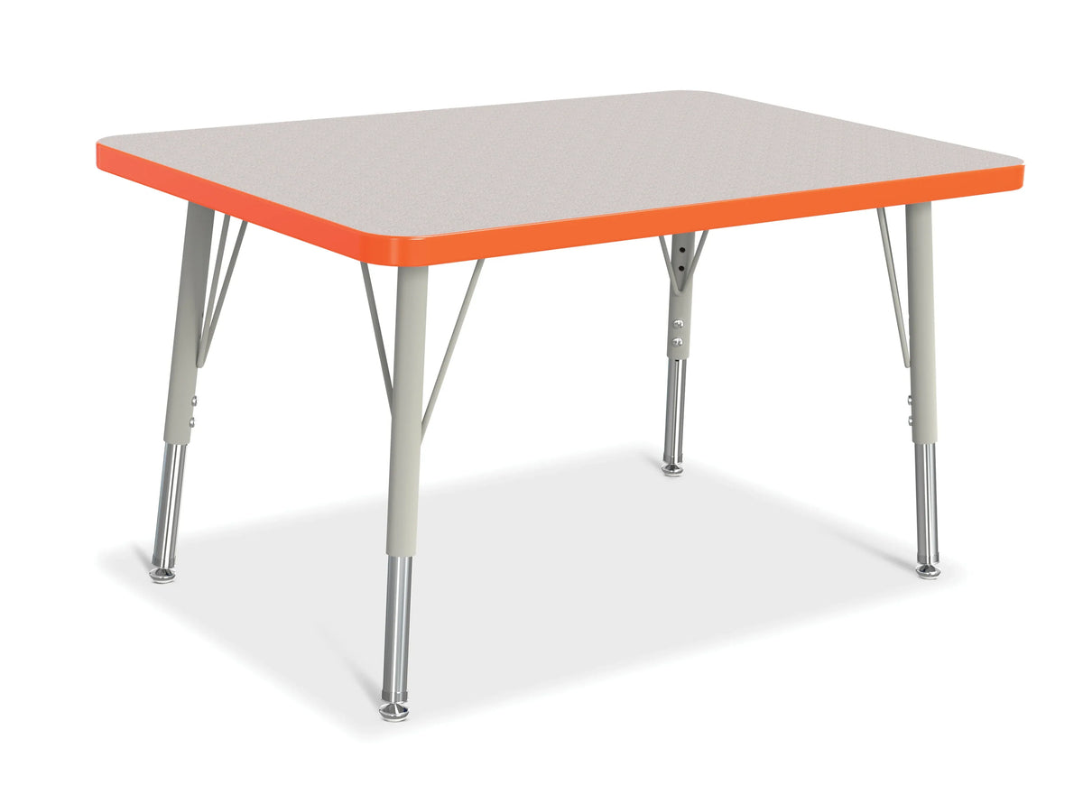 Berries® Rectangle Activity Table - 24" X 36", E-height - Freckled Gray/Orange/Gray