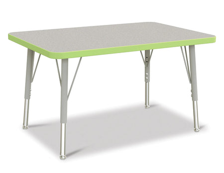 Berries® Rectangle Activity Table - 24" X 36", E-height - Freckled Gray/Key Lime/Gray