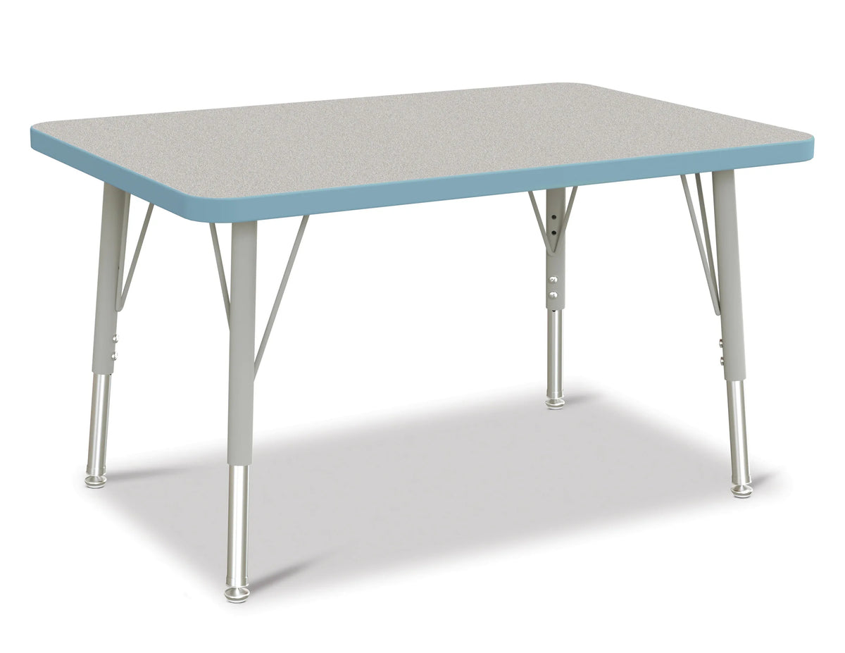 Berries® Rectangle Activity Table - 24" X 36", E-height - Freckled Gray/Coastal Blue/Gray