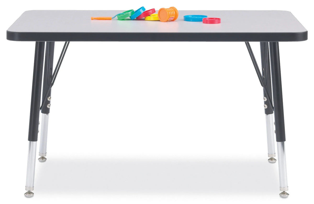 Berries® Rectangle Activity Table - 24" X 36", E-height - Freckled Gray/Black/Black