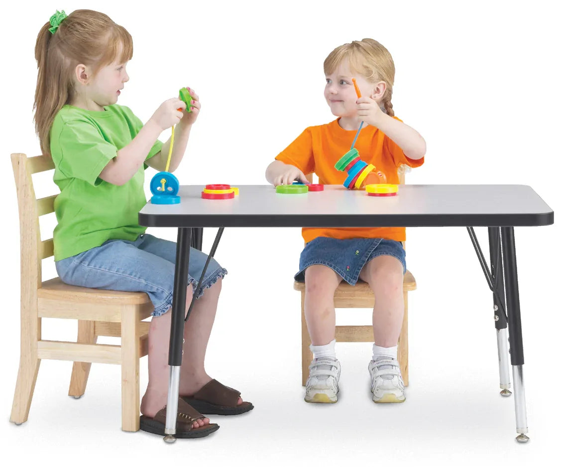 Berries® Rectangle Activity Table - 24" X 36", E-height - Freckled Gray/Black/Black
