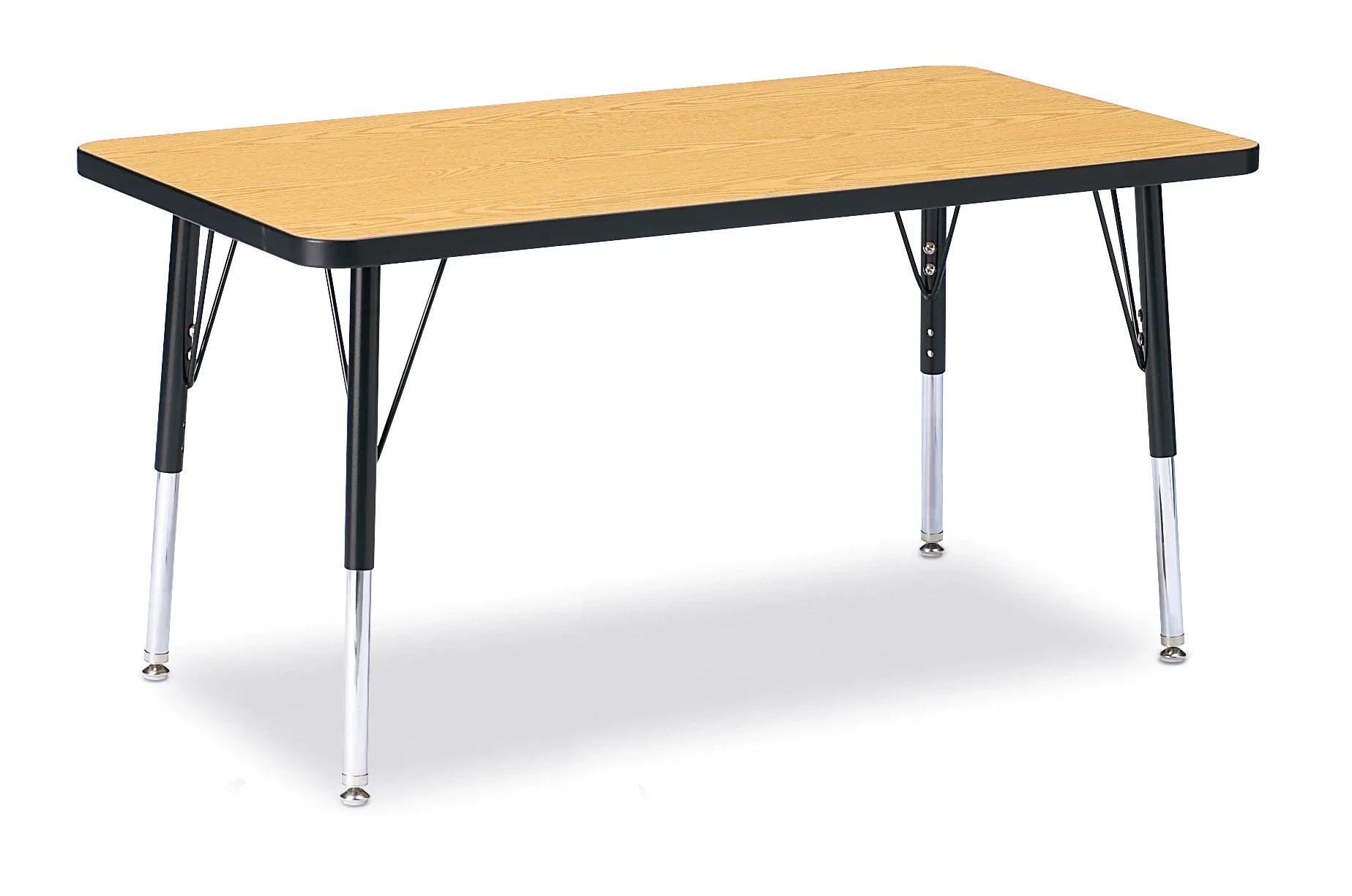 Berries® Rectangle Activity Table - 24" X 36", E-height - Oak/Black/Black