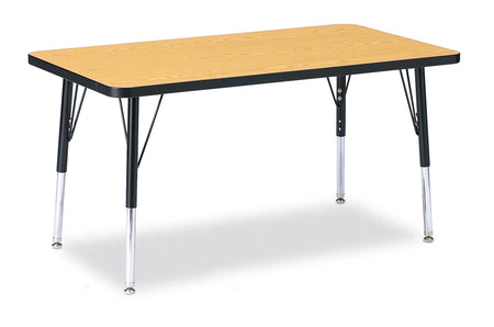 Berries® Rectangle Activity Table - 24" X 36", E-height - Oak/Black/Black