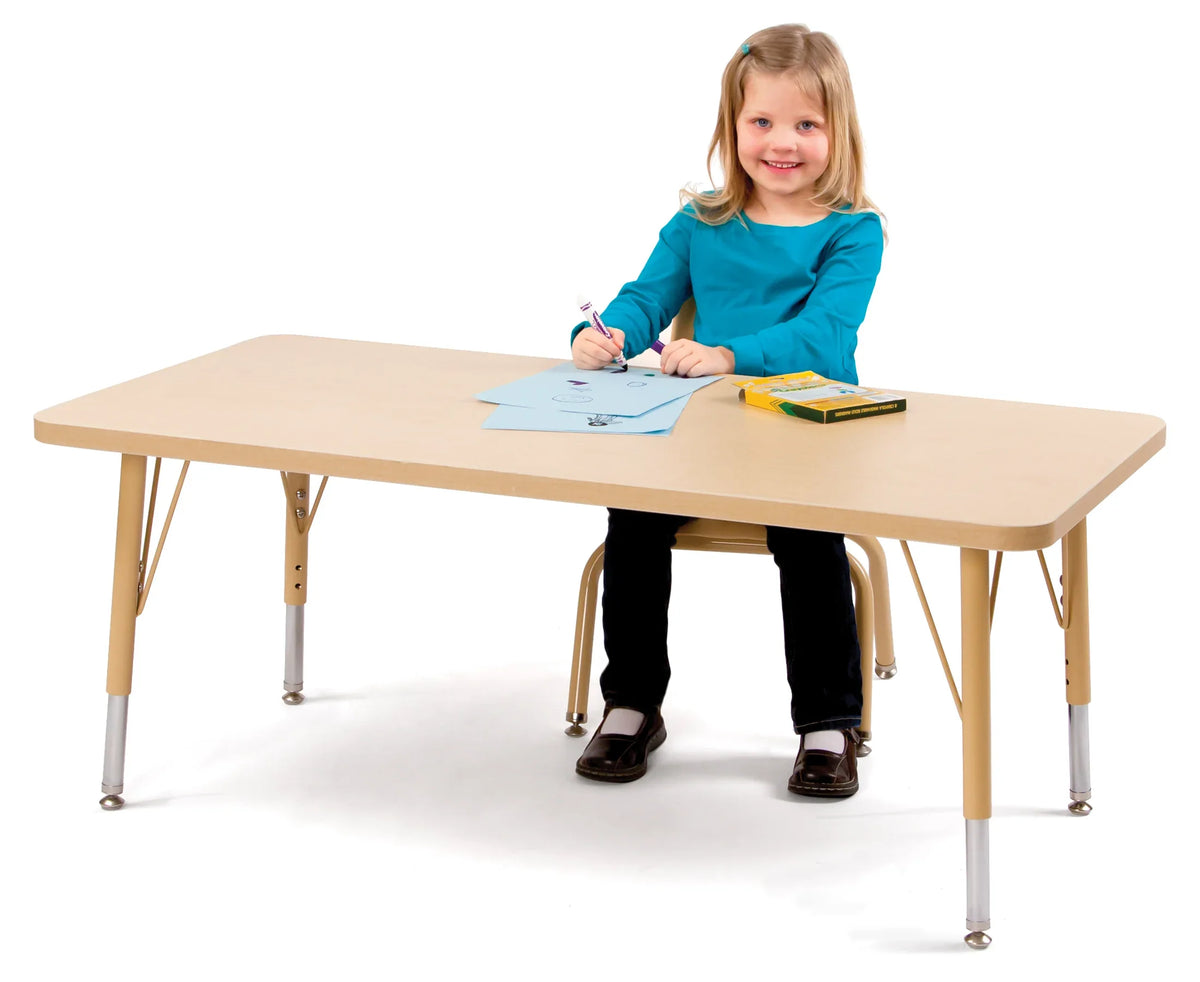 Berries® Rectangle Activity Table - 24" X 48", E-height - Maple/Maple/Camel