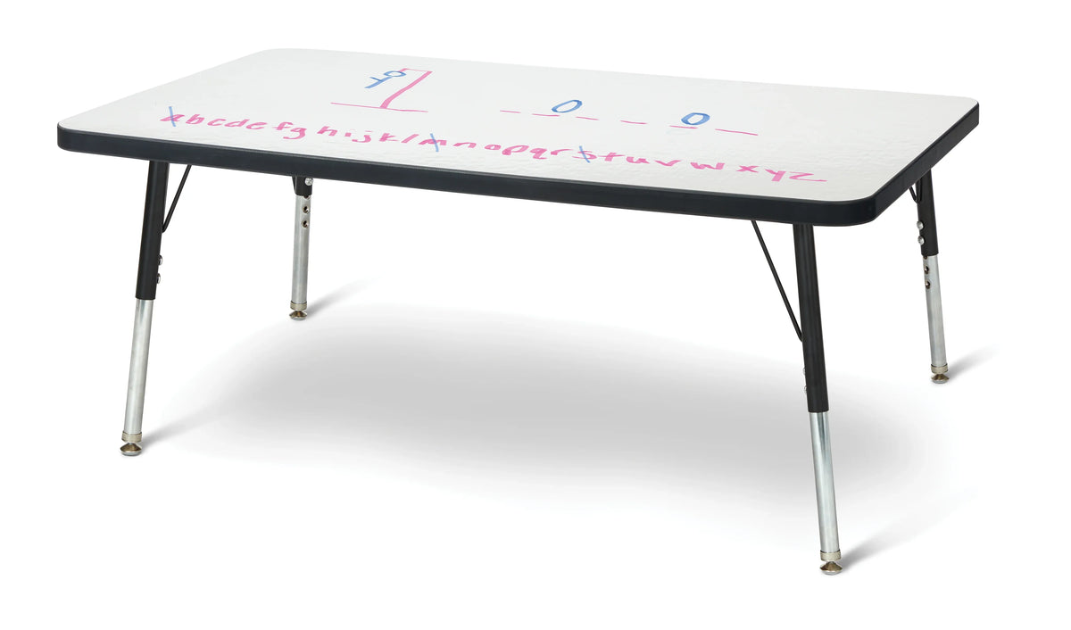 Berries® Rectangle Dry Erase Table - 24" x 36", E-height - Write-n-Wipe/Black/Black