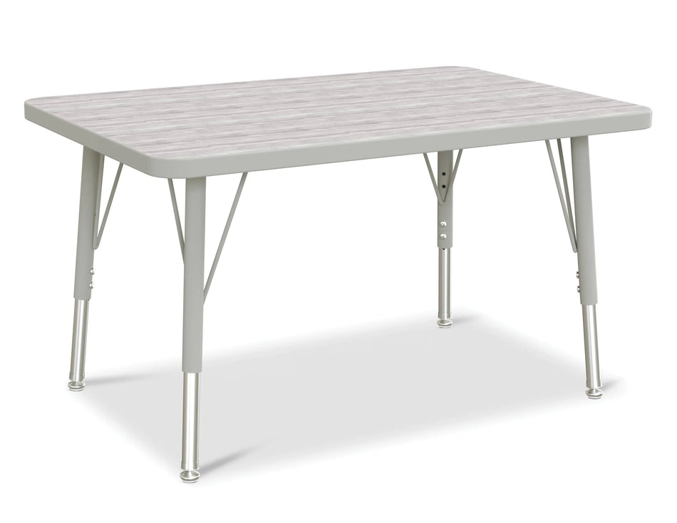 Berries® Rectangle Activity Table - 24" X 36", E-height - Driftwood Gray/Gray/Gray