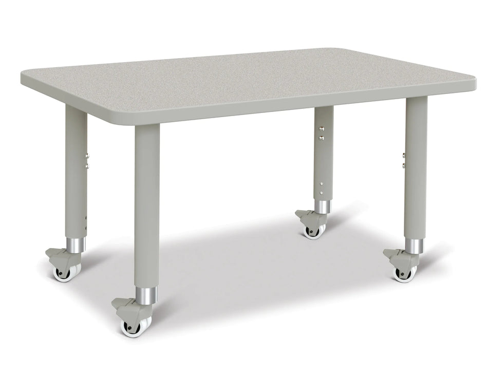 Berries® Rectangle Activity Table - 24" X 36", Mobile - Freckled Gray/Gray/Gray