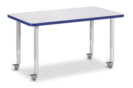 Berries® Rectangle Activity Table - 24" X 36", Mobile - Freckled Gray/Blue/Gray