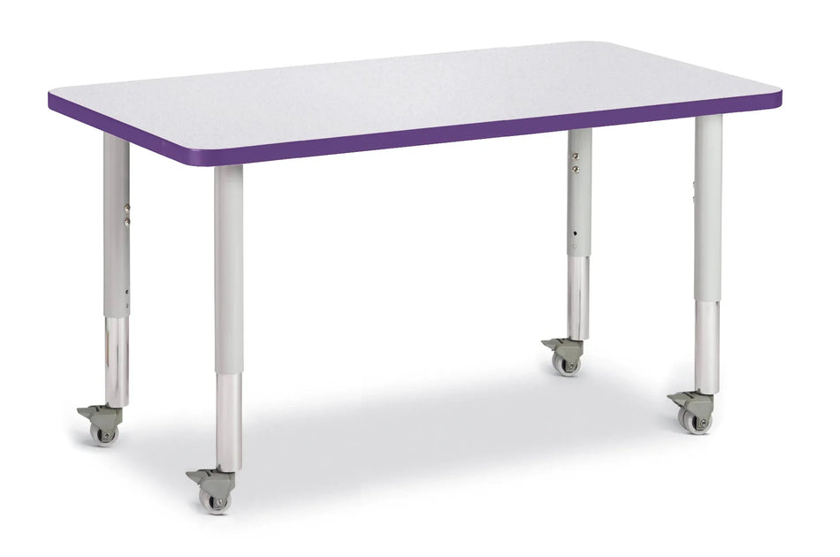 Berries® Rectangle Activity Table - 24" X 36", Mobile - Freckled Gray/Purple/Gray