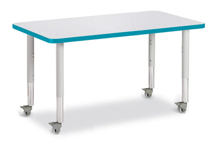 Berries® Rectangle Activity Table - 24" X 36", Mobile - Freckled Gray/Teal/Gray