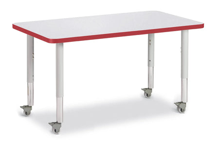 Berries® Rectangle Activity Table - 24" X 36", Mobile - Freckled Gray/Red/Gray