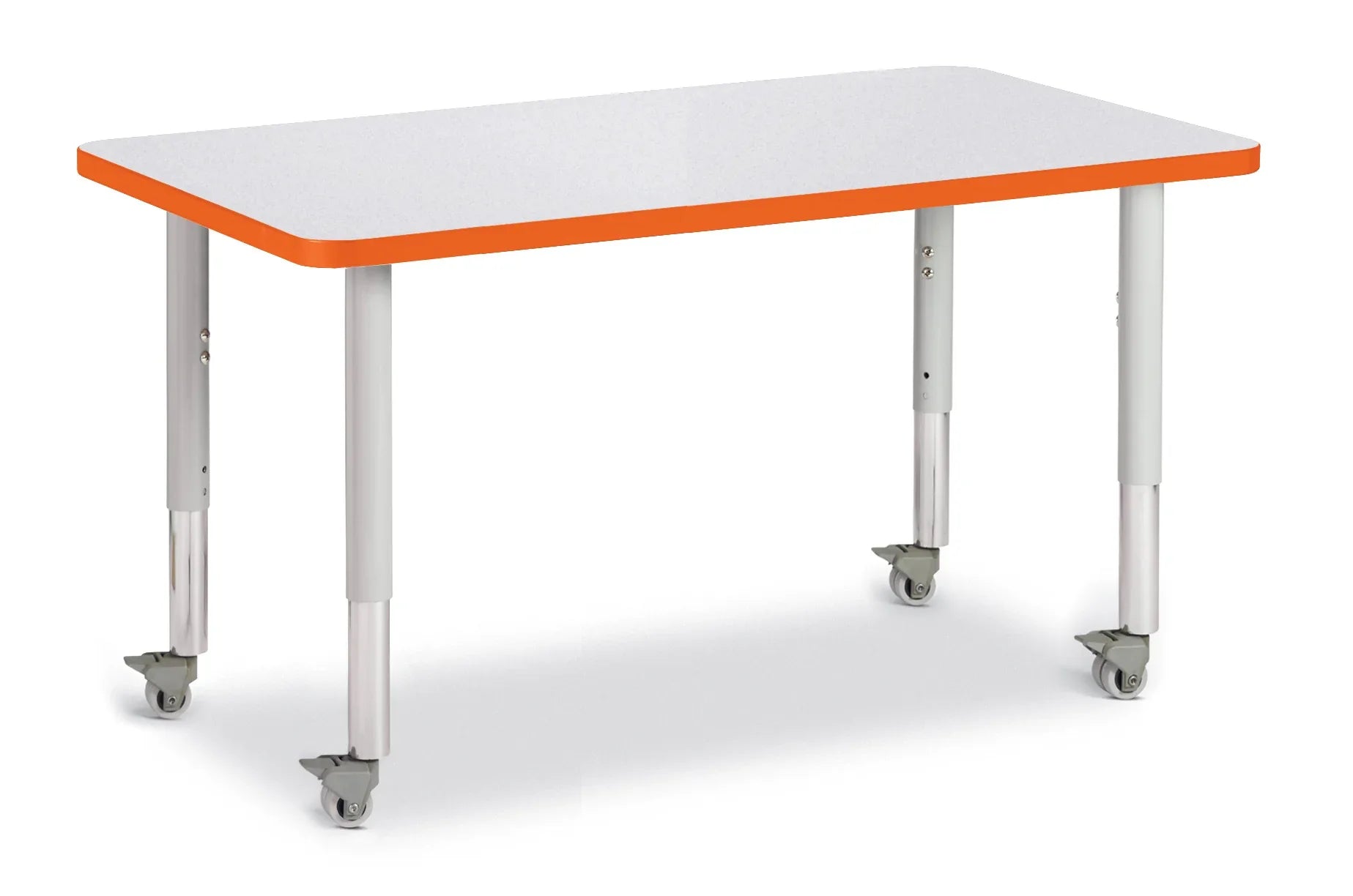 Berries® Rectangle Activity Table - 24" X 36", Mobile - Freckled Gray/Orange/Gray