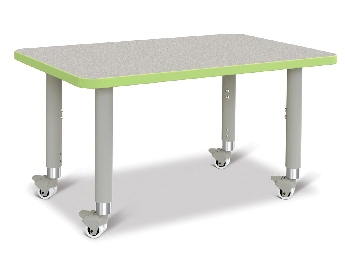 Berries® Rectangle Activity Table - 24" X 36", Mobile - Freckled Gray/Key Lime/Gray