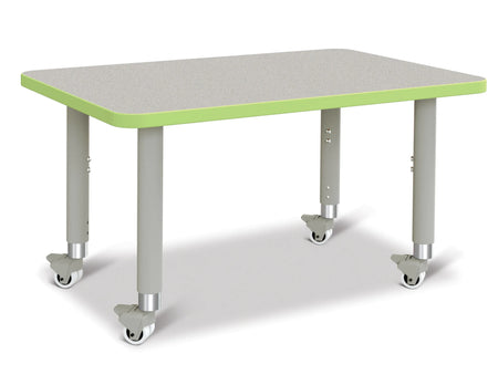 Berries® Rectangle Activity Table - 24" X 36", Mobile - Freckled Gray/Key Lime/Gray