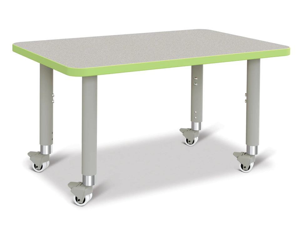 Berries® Rectangle Activity Table - 24" X 36", Mobile - Freckled Gray/Key Lime/Gray
