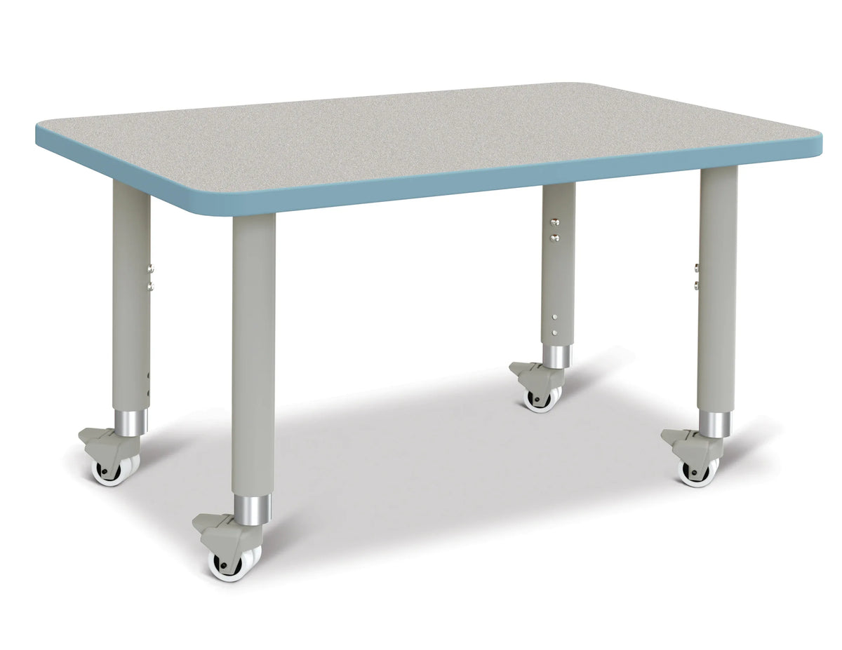 Berries® Rectangle Activity Table - 24" X 36", Mobile - Freckled Gray/Coastal Blue/Gray
