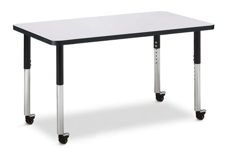 Berries® Rectangle Activity Table - 24" X 36", Mobile - Freckled Gray/Black/Black