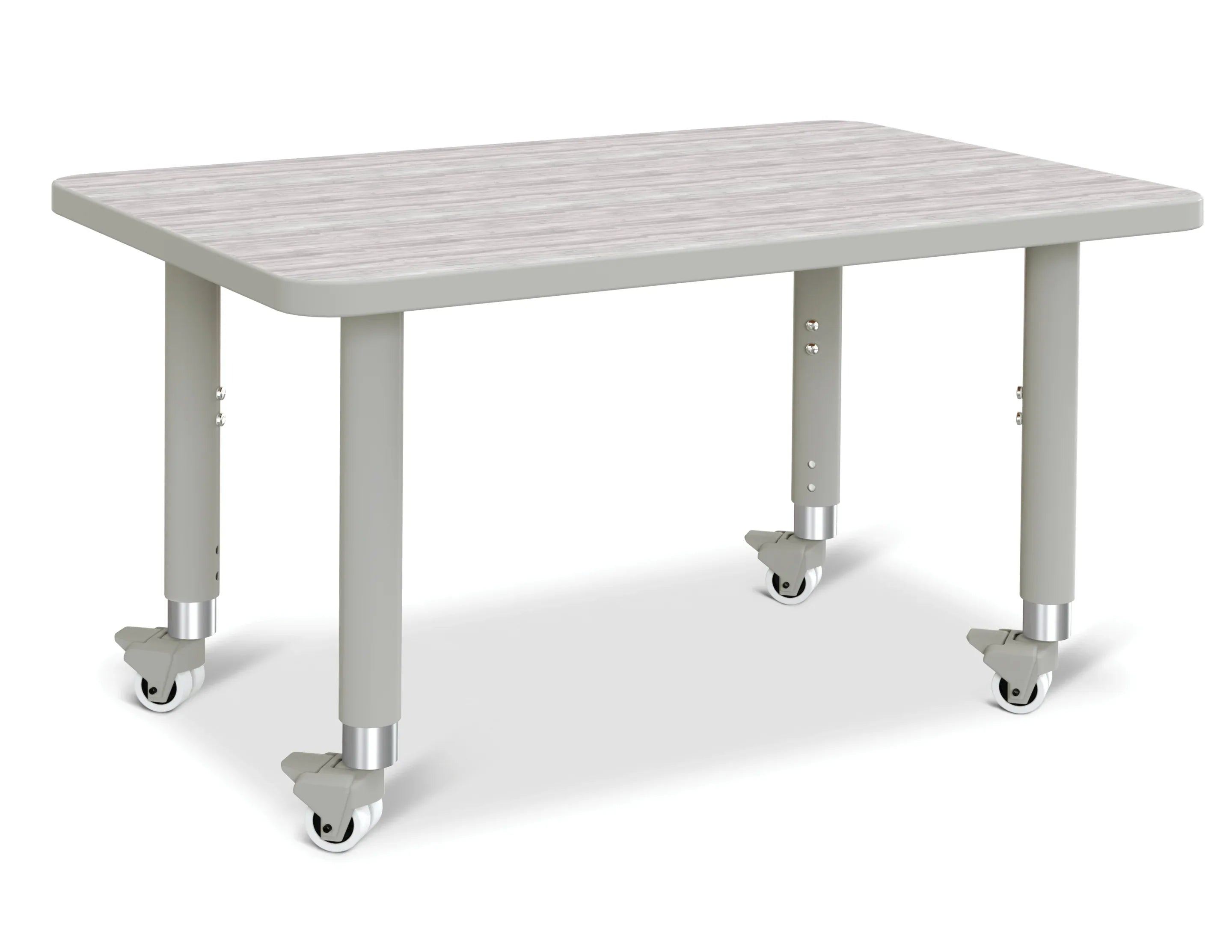 Berries® Rectangle Activity Table - 24" X 36", Mobile - Driftwood Gray/Gray/Gray