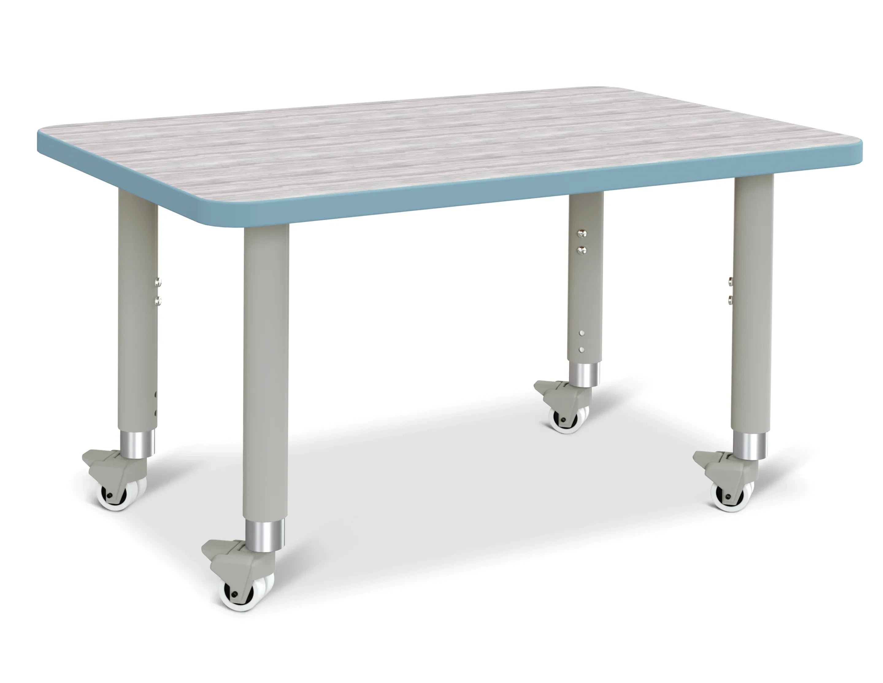 Berries® Rectangle Activity Table - 24" X 36", Mobile - Driftwood Gray/Coastal Blue/Gray