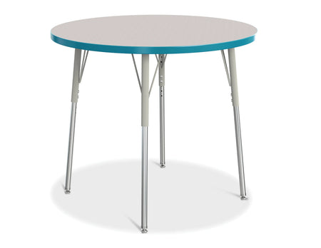 Berries® Round Activity Table - 36" Diameter, A-height - Freckled Gray/Teal/Gray