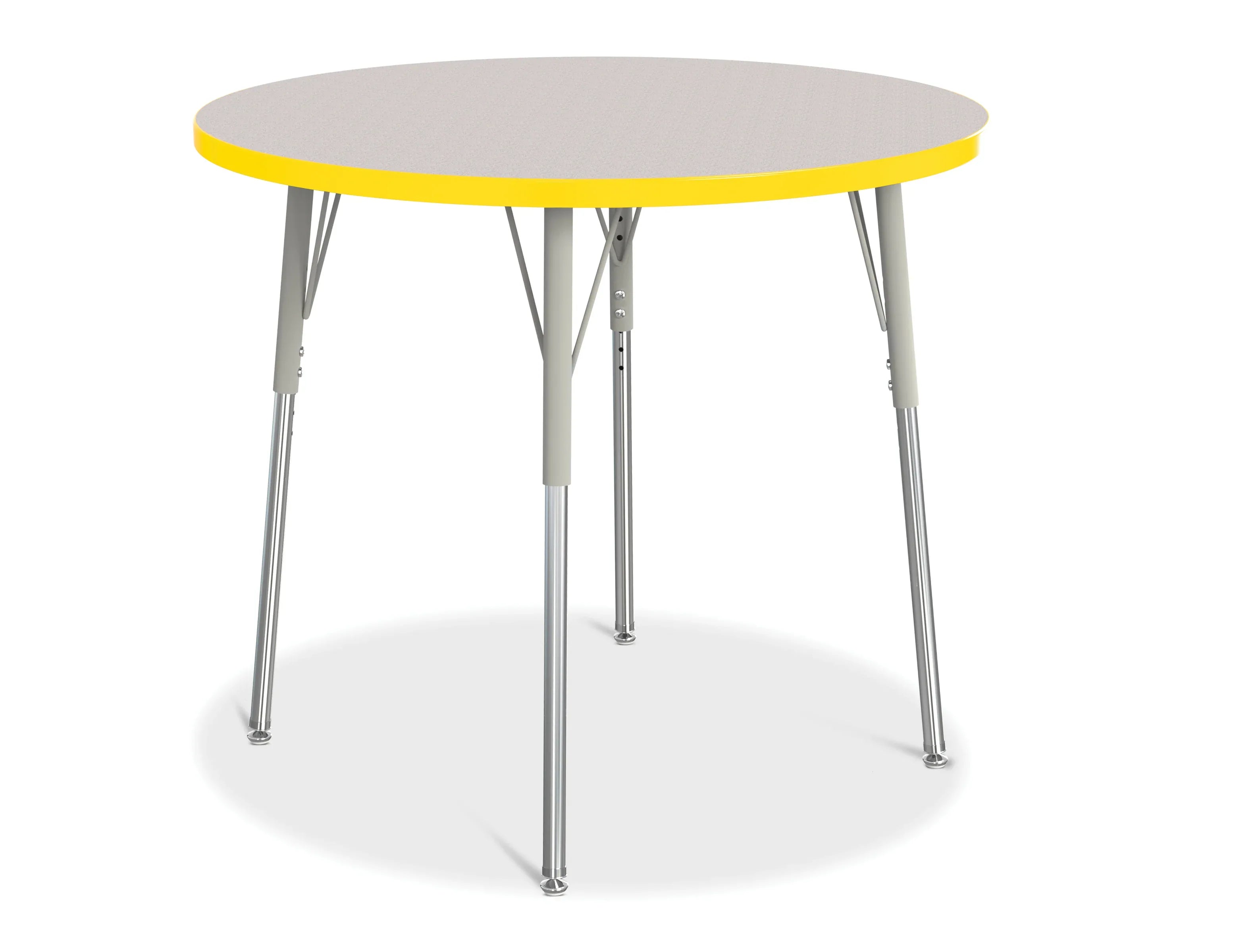 Berries® Round Activity Table - 36" Diameter, A-height - Freckled Gray/Yellow/Gray